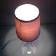 Bedside lamp with glass base and beige fabric lampshade / vintage 60s-70s