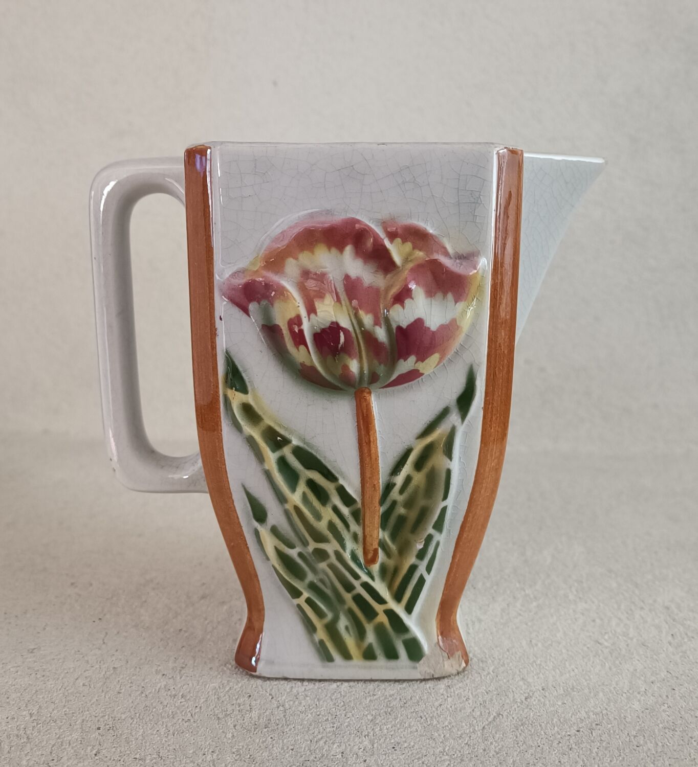 Art nouveau iron pitcher