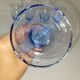 8 vintage blue bubble blown glass walking glasses