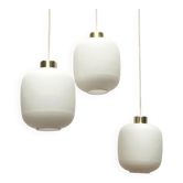 Mid-century German glass balloon pendant lamps, 1960s, set of 3.