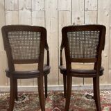 Pair of caned armchairs in Louis XVI style