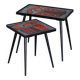 2 nesting varnished ceramic coffee tables - the brothers jean & robert cloutier 1950