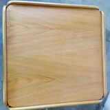 Square coffee table in light oak design 1970
