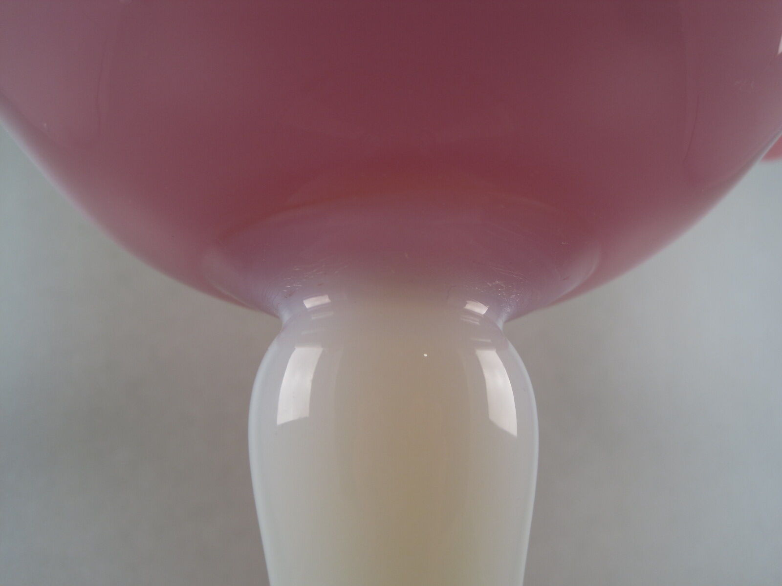 Cup on piedouche in pink opaline and translucent white period XX th