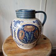 Antique ceramic pitcher jug elchinger fils alsace soufflenheim, art