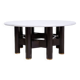 Jan Vlug Coffee Table with Round Marble Top - 1970s - Belgium