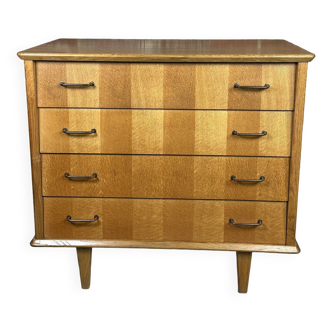 Vintage Scandinavian chest of drawers 1950 in oak