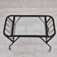 1970s, Scandinavian side table, original condition, glass, wood, metal, plastic rope.