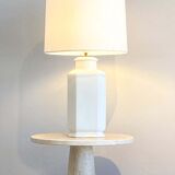 White lacquered ceramic table lamp, Italy 1970s