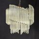 Chandelier with Murano glass quadrilateral prisms, handmade.