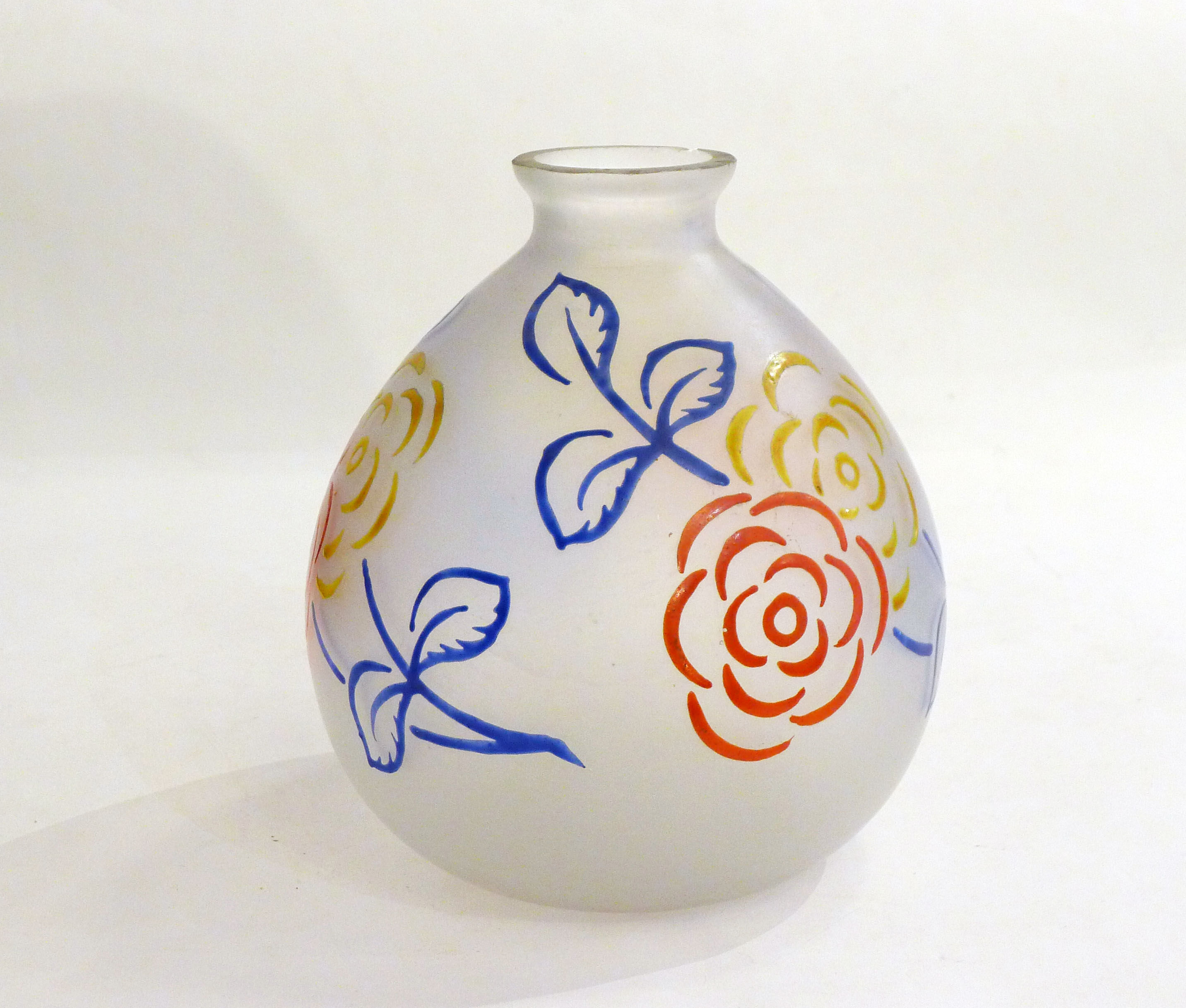 Art Deco vase in primary colors