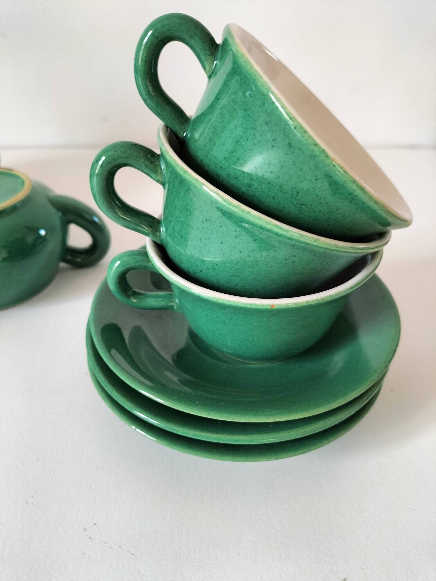Teapot, 3 cups and sugar bowl KERALUC