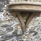 carved wooden wall shelf or wall console