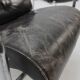 Set of chrome tubular leather design lounge chair and footstool - 1950s