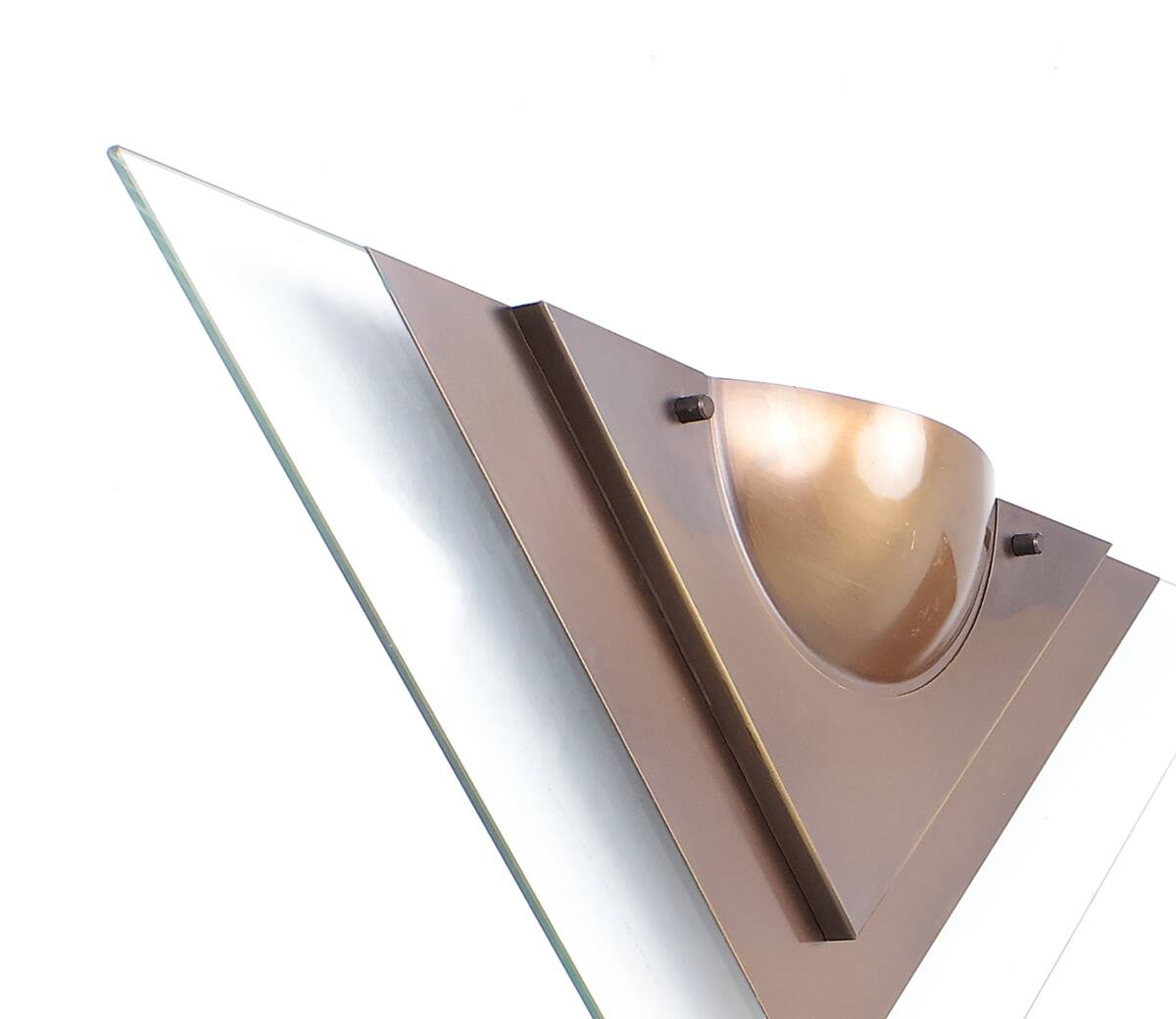 Dutch Design copper colored wall lamp with glass, Dijkstra 1980s