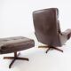 Madsen & Schubell leather armchair with ottoman for Bovenkamp