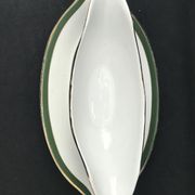 Saucière with antique attached underplate Villeroy and Boch Boch Mettlach XIX century