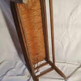 Wood and straw bench