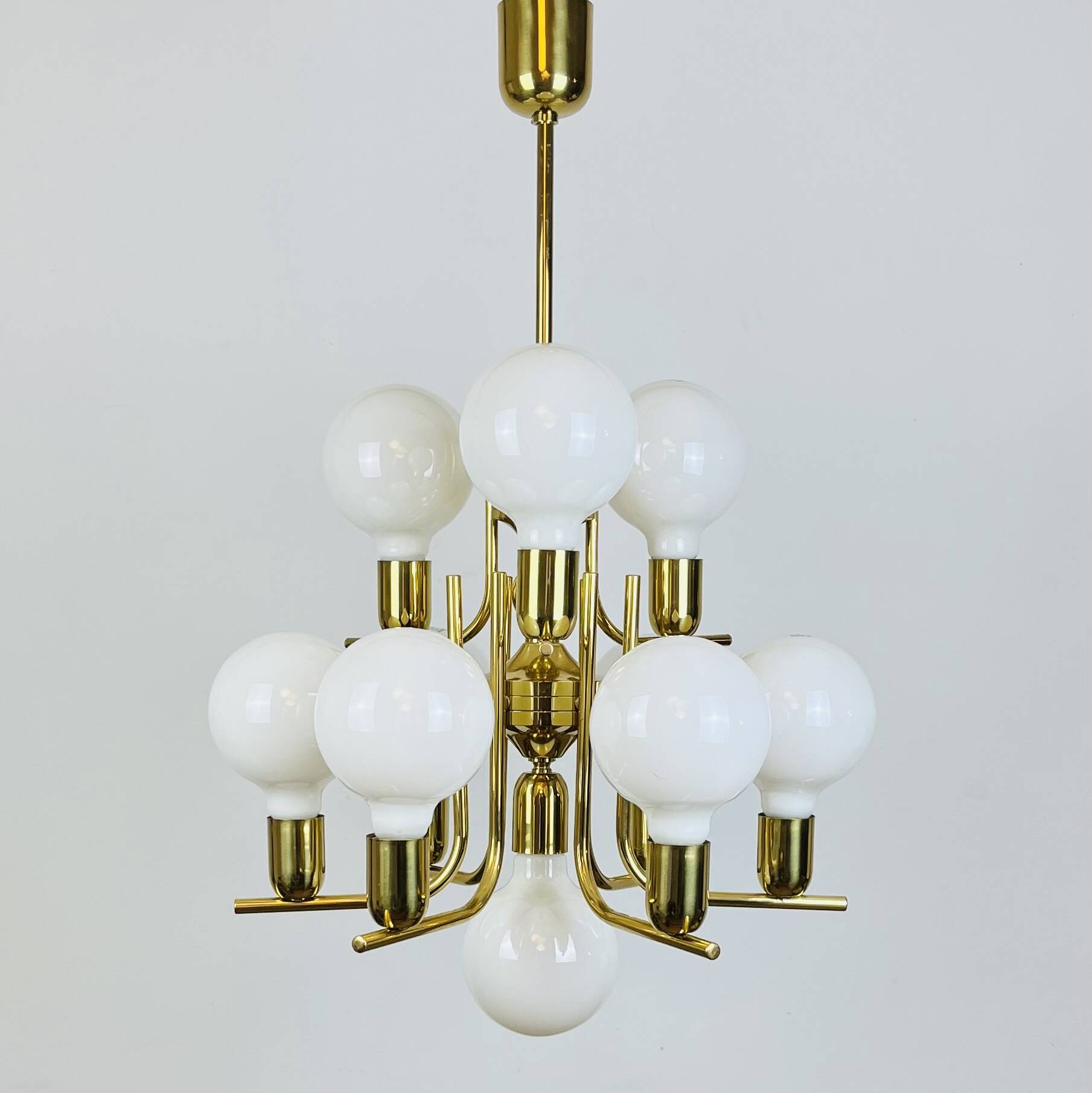 70s Hollywood Regency Gold Pendant Light