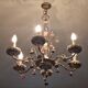 Lustre vintage Boho en laiton doré à 6 bras
