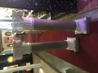 Pair of greek columns in painted resin