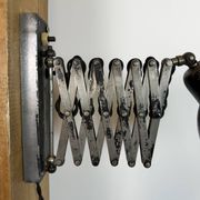 Industrial Black Scissor Wall Lamp, 1950s