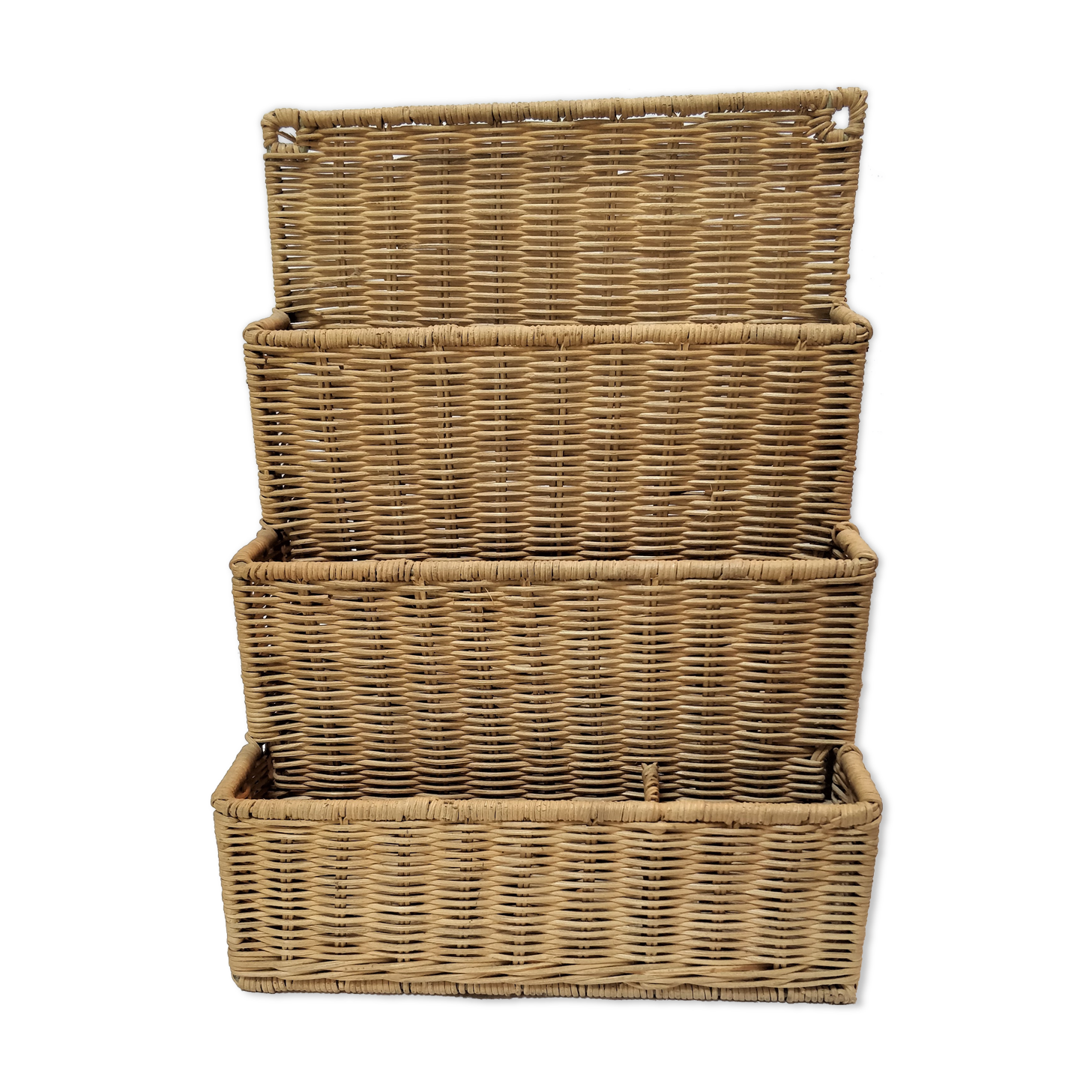 Rattan office organizer