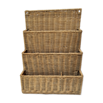 Rattan office organizer