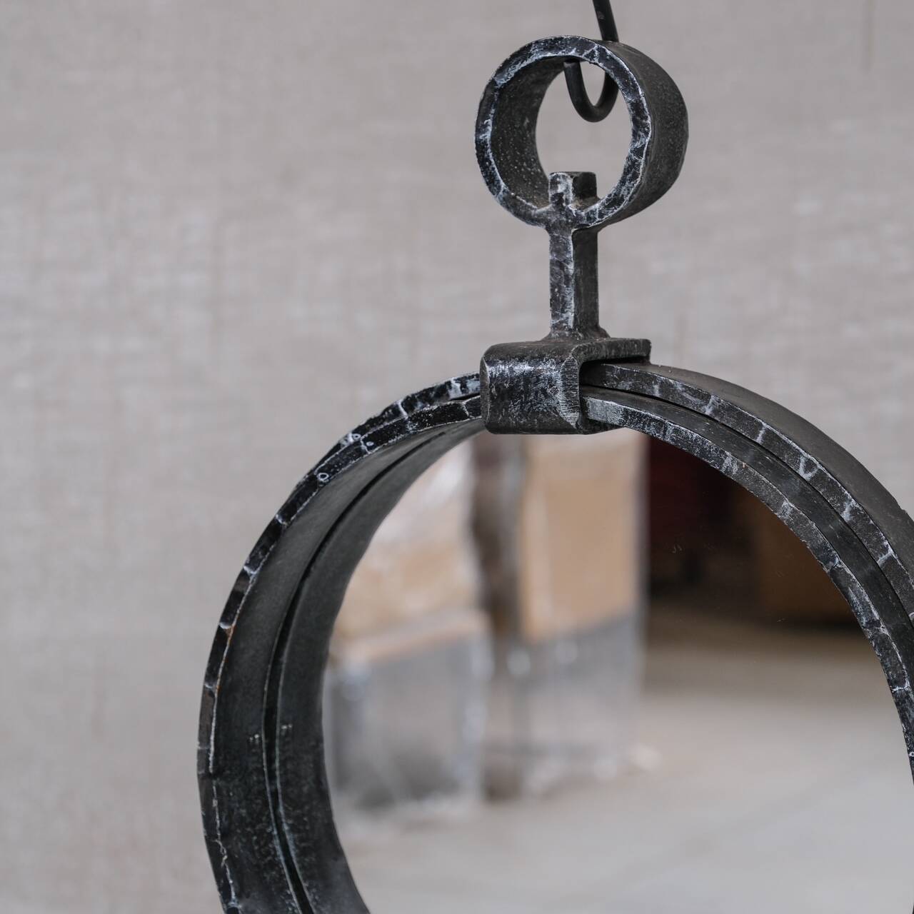 Brutalist French Mid-Century Wall Mirror