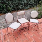 CIVIC Made in France Trio of vintage 1970s Medallion chairs