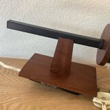 Vintage scandinavian wall lamp wood glass 1970s