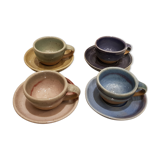 4 cups craft antique pottery