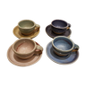 Set de 4 tasses poterie ancienne artisanale