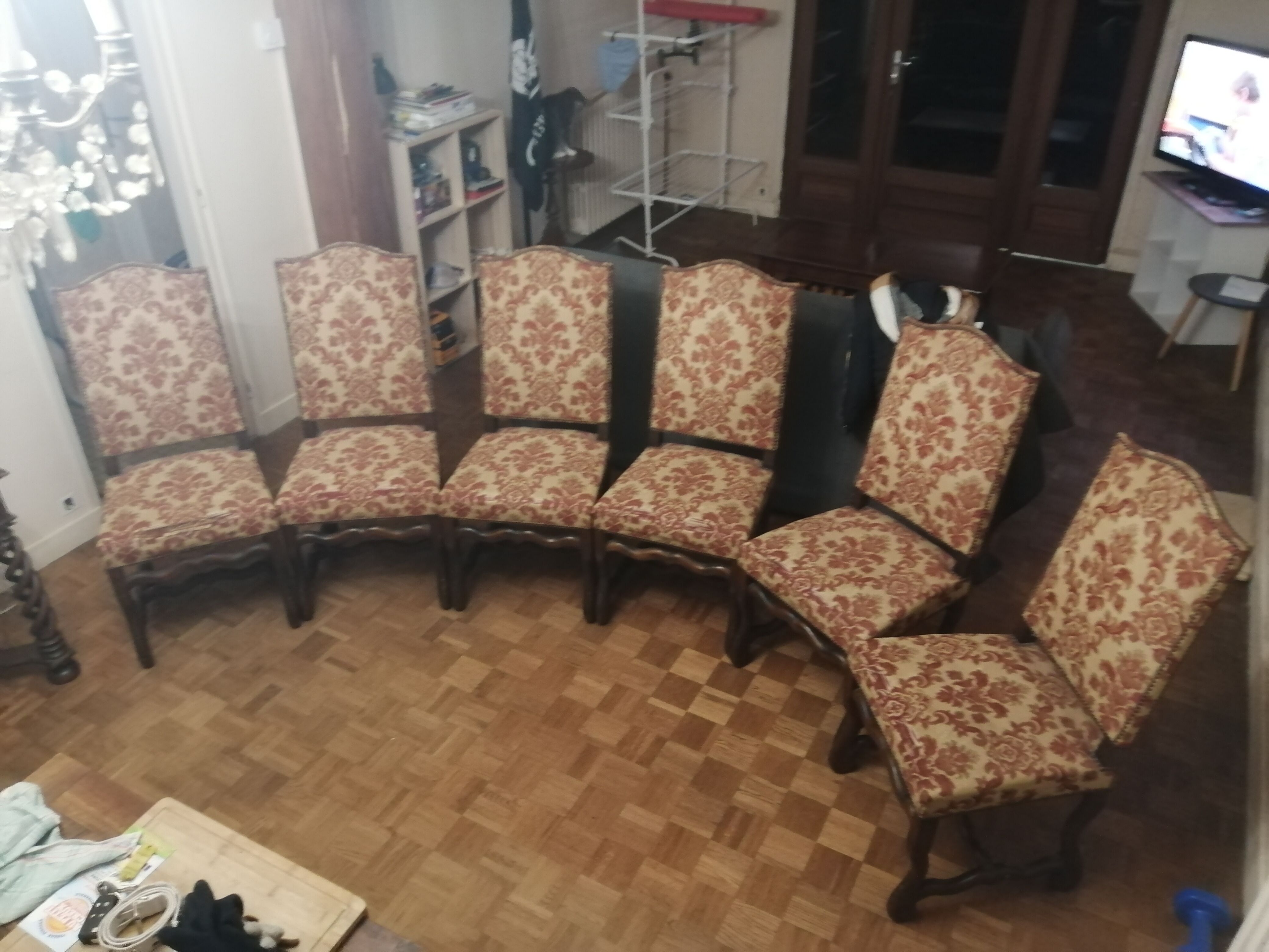 6 Louis XIII chairs or called sheepbone