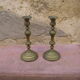 Pair of candle holders with oriental decoration