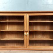 Narrow showcase in chestnut and exotic wood of the twentieth circa 1900