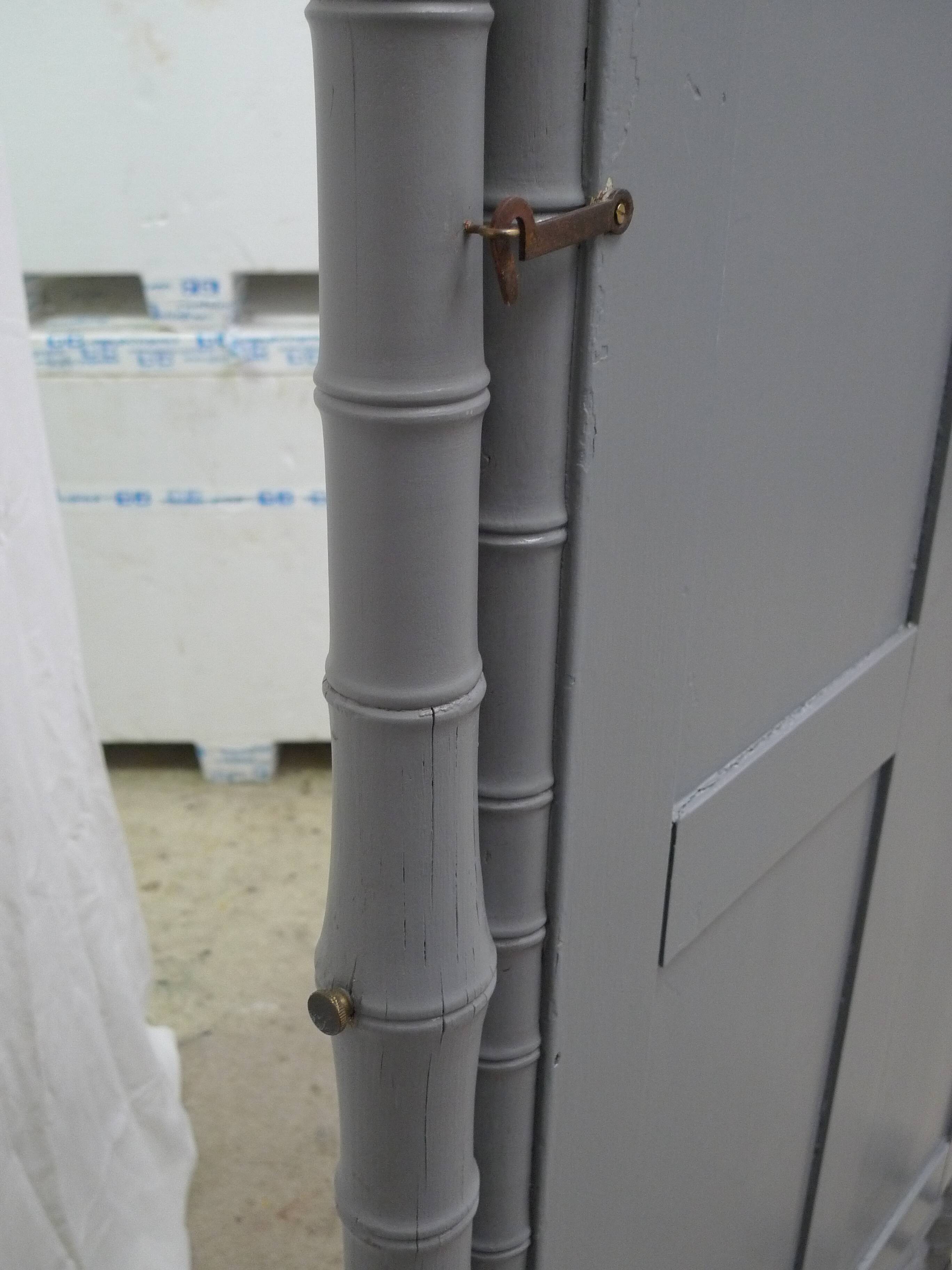 Large bamboo-style wooden cheval mirror, 19th century, Napoleonic II period.