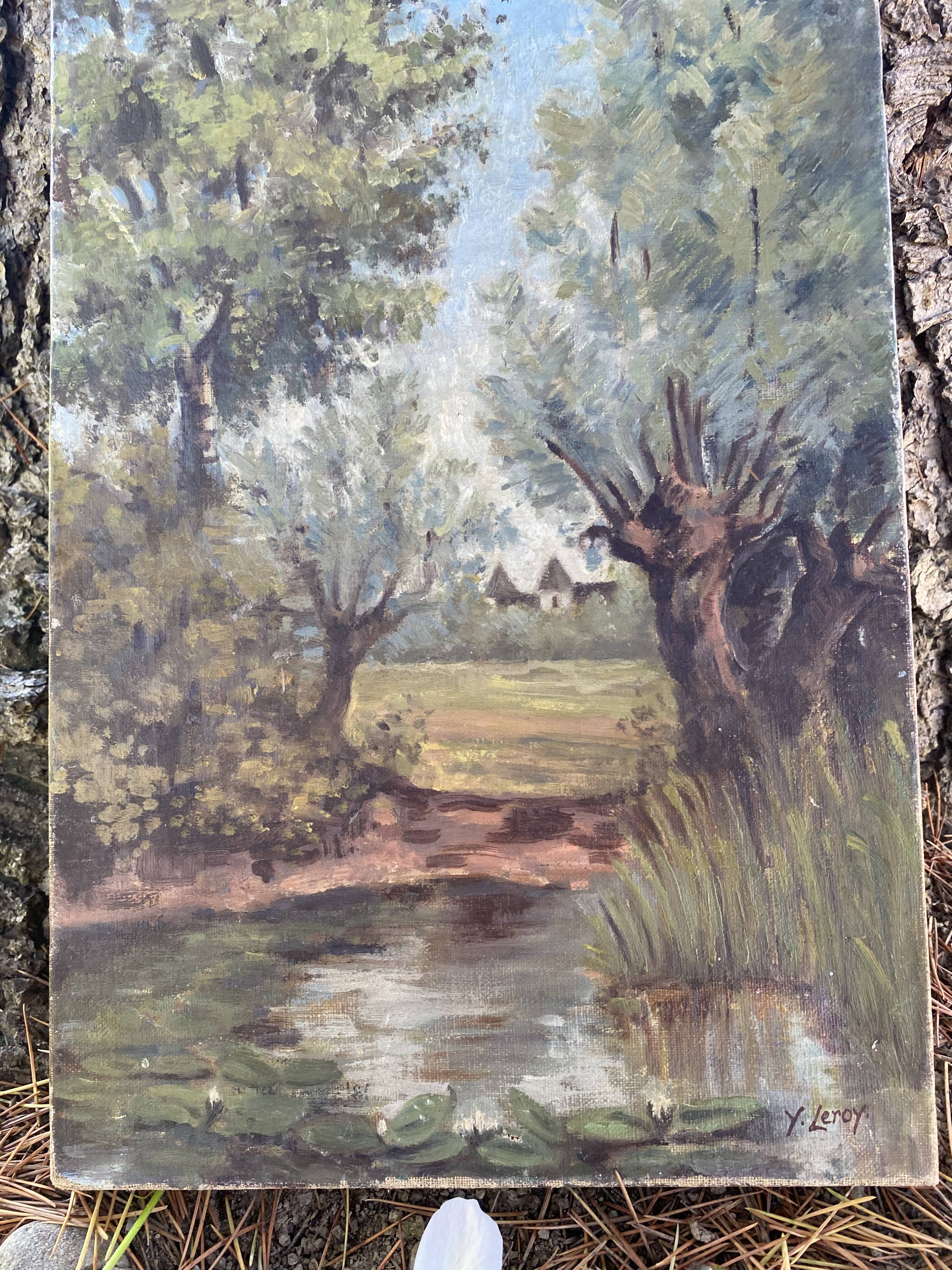 Oil on canvas "Étang Baron"