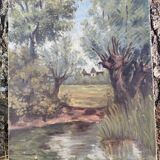 Oil on canvas "Étang Baron"