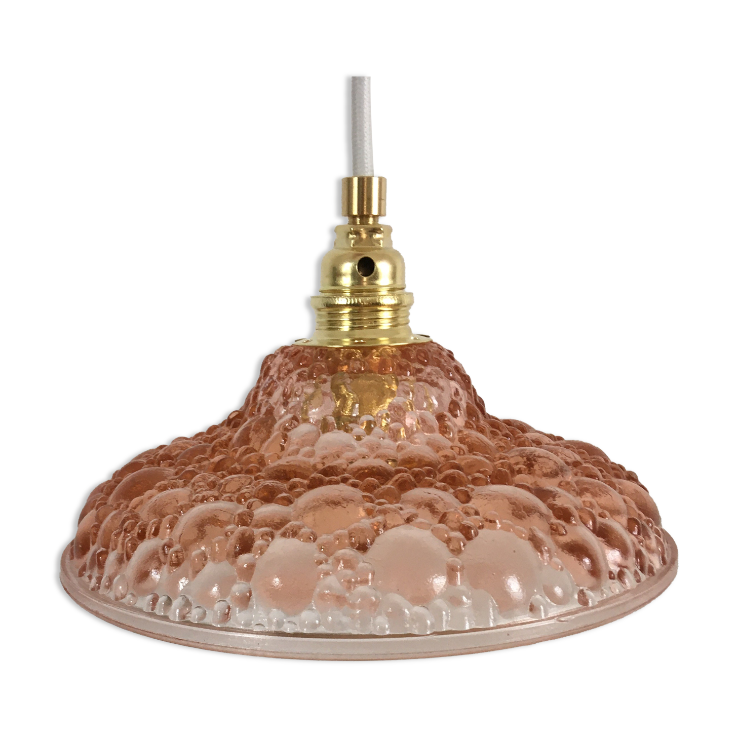 Bubble pink glass walking lamp