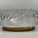 Lampe de plafond des années 1960/1970, montage encastré, verre, métal, design Space Age