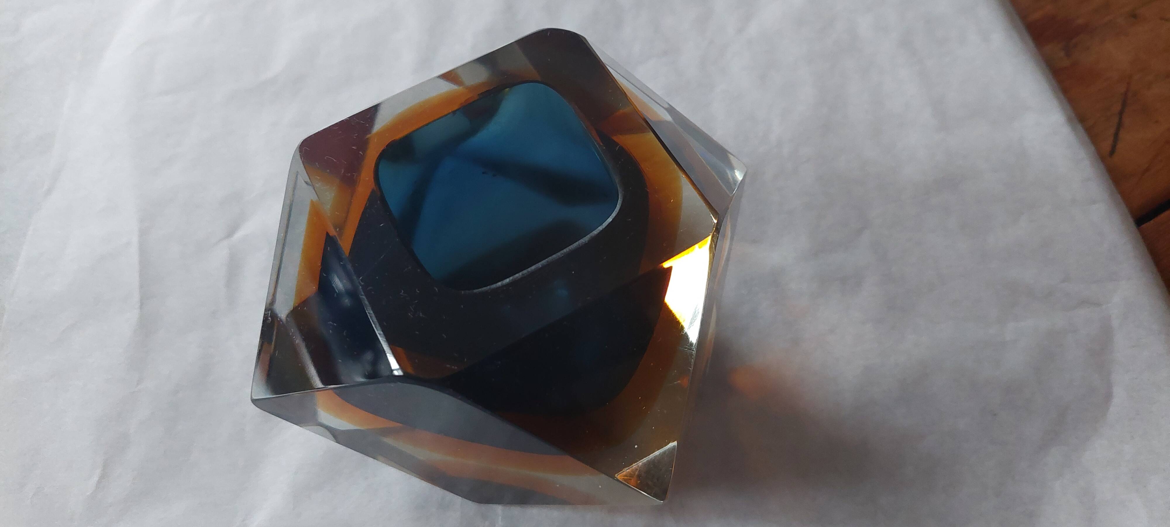 Diamond-shaped ashtray by Flavio Poli