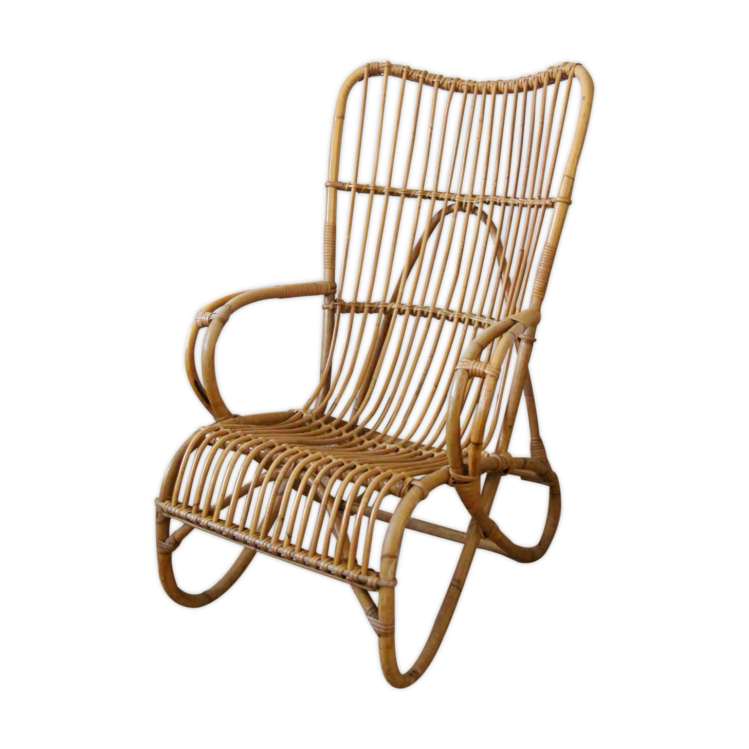 Vintage rattan armchair