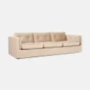 Sofa BERGEN en velours beige, design scandinave