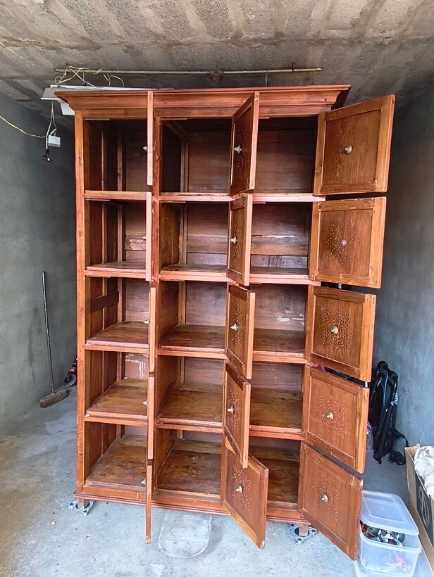 Indian teak wardrobe with 15 doors