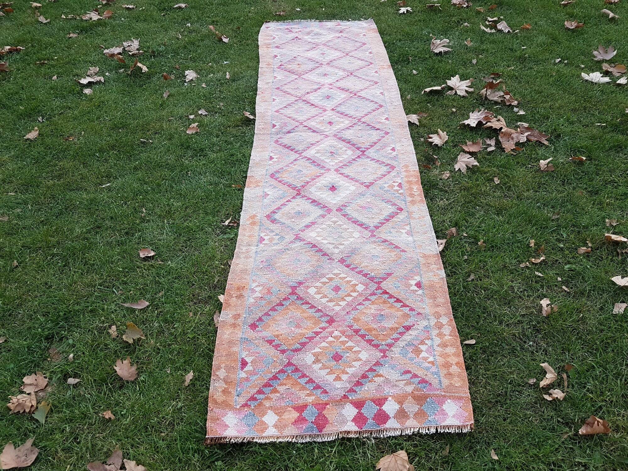 Vintage Turkish hallway rug 80x300 cm