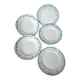 Set of 5 Terre de Fer plates 1900 Wilbur and St Amand