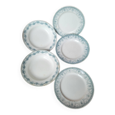 Set of 5 Terre de Fer plates 1900 Wilbur and St Amand