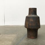 Brutalist ceramic vase in German mid-century style by Gerhard Liebenthron, 1969.