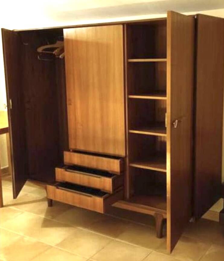 Vintage Scandinavian teak wardrobe from the 60s and 70s